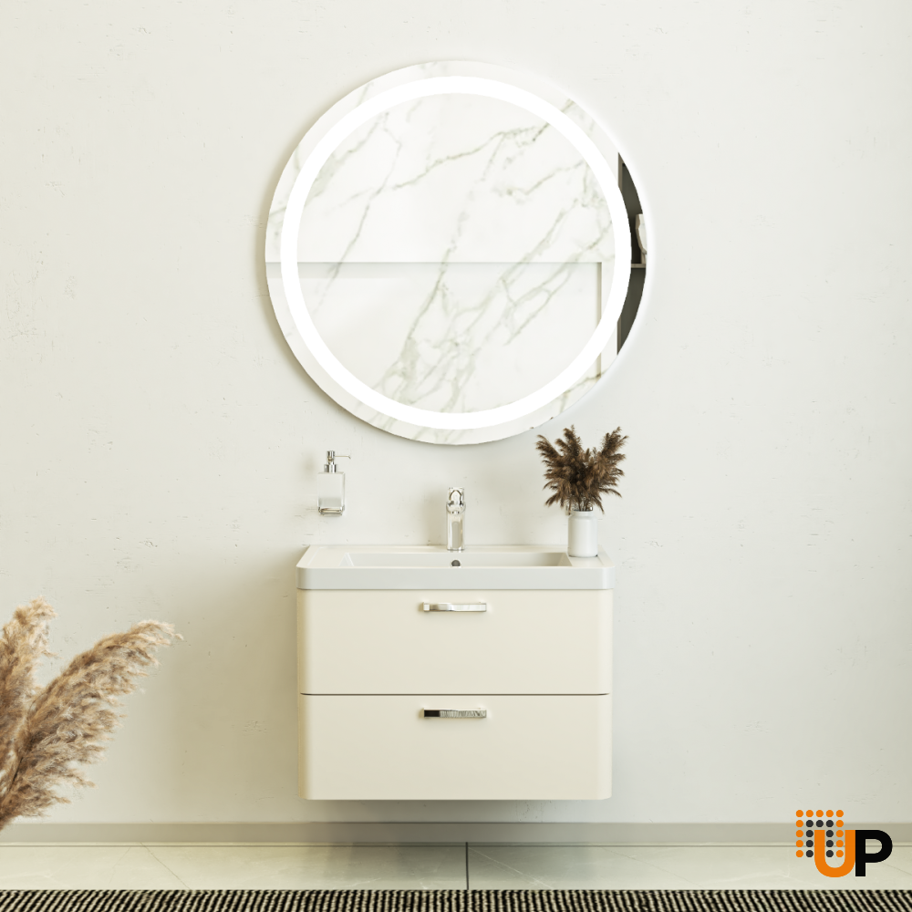 Modern Wall-Mounted Bathroom Vanity with Washbasin | Fiona Collection | Non-Toxic Fire-Resistant MDF "24 | Buy Vanity Online