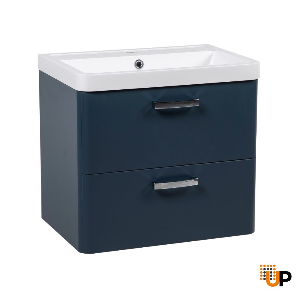Modern Wall-Mounted Bathroom Vanity with Washbasin | Fiona Collection | Non-Toxic Fire-Resistant MDF "24 | Buy Vanity Online