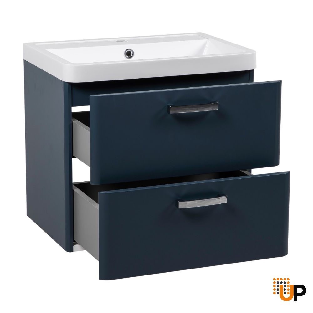 Modern Wall-Mounted Bathroom Vanity with Washbasin | Fiona Collection | Non-Toxic Fire-Resistant MDF "24 | Buy Vanity Online