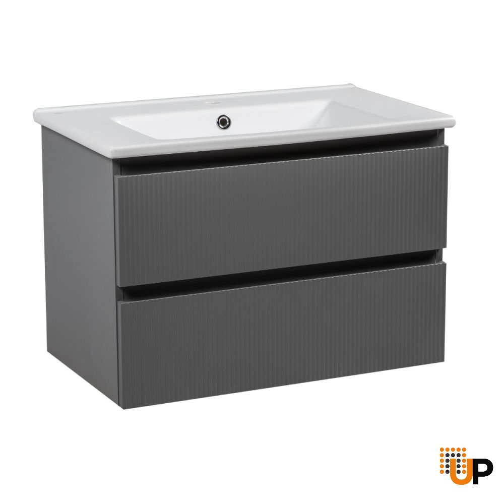 Modern Wall-Mount Bathroom Vanity with Washbasin | Edison Collection | Non-Toxic Fire-Resistant MDF-30"-34"-40" | Buy Vanity Online