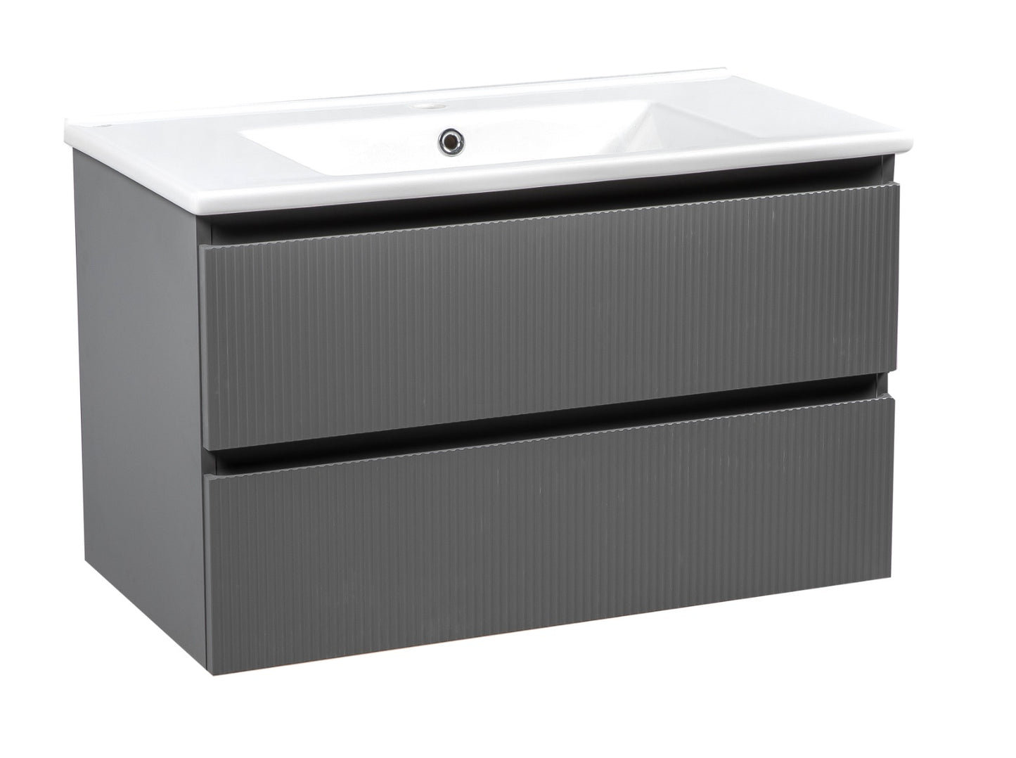 Modern Wall-Mount Bathroom Vanity with Washbasin | Edison Collection | Non-Toxic Fire-Resistant MDF-30"-34"-40" | Buy Vanity Online