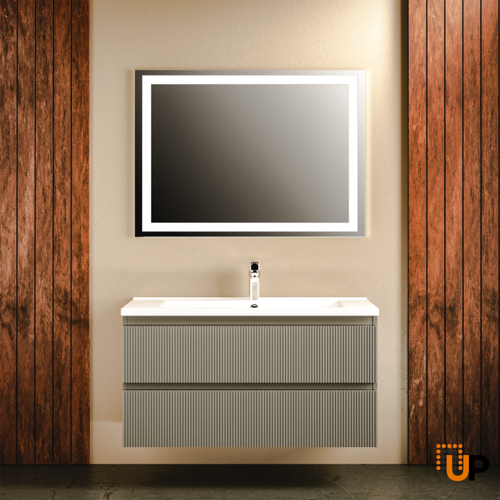 Modern Wall-Mount Bathroom Vanity with Washbasin | Edison Collection | Non-Toxic Fire-Resistant MDF-30"-34"-40" | Buy Vanity Online