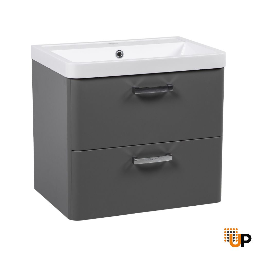 Modern Wall-Mounted Bathroom Vanity with Washbasin | Fiona Collection | Non-Toxic Fire-Resistant MDF "24 | Buy Vanity Online