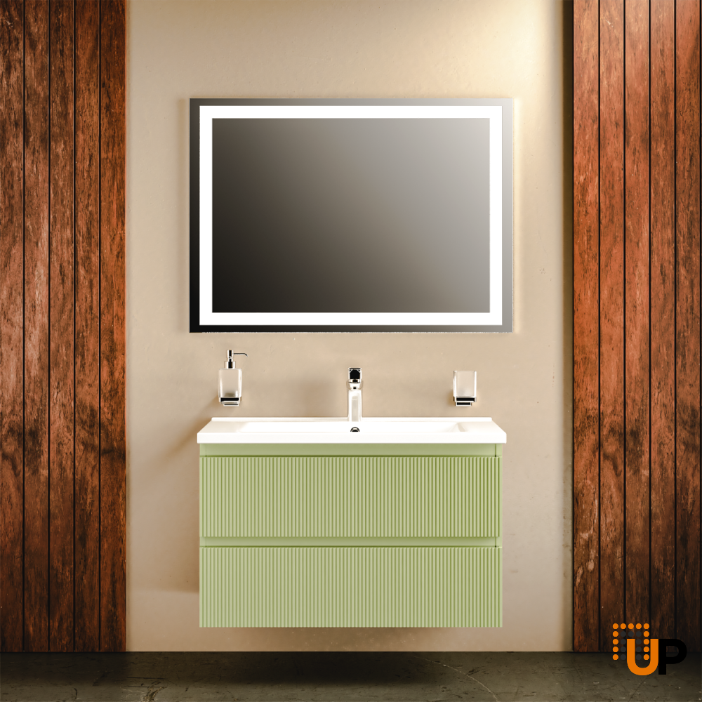 Modern Wall-Mount Bathroom Vanity with Washbasin | Edison Collection | Non-Toxic Fire-Resistant MDF-30"-34"-40" | Buy Vanity Online