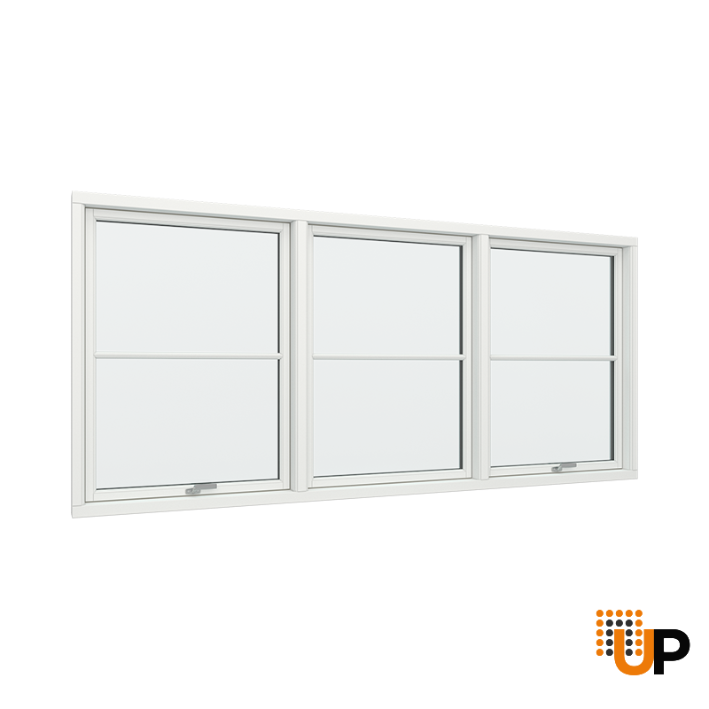 Bay 3 Windows PVC with Top Control | Triple Pane | Transparent Glass | Buy Windows Online