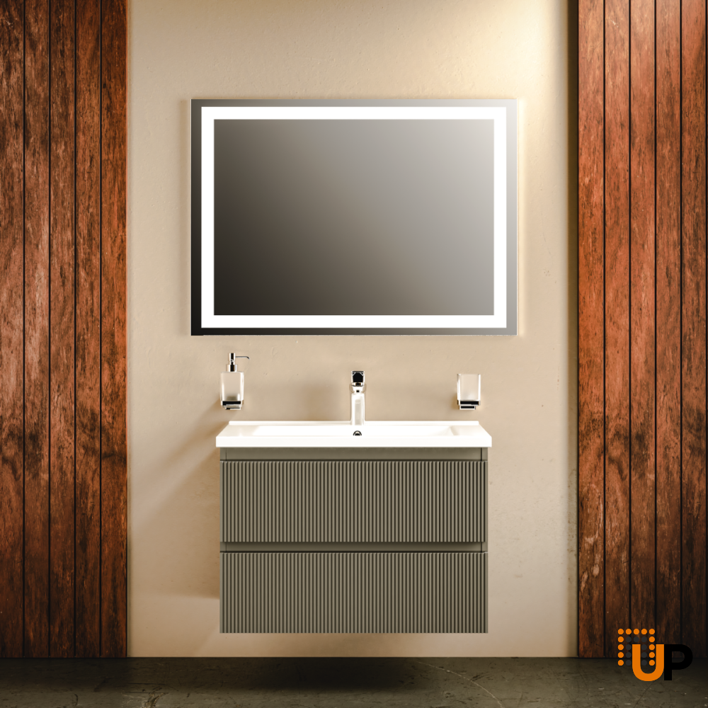 Modern Wall-Mount Bathroom Vanity with Washbasin | Edison Collection | Non-Toxic Fire-Resistant MDF-30"-34"-40" | Buy Vanity Online