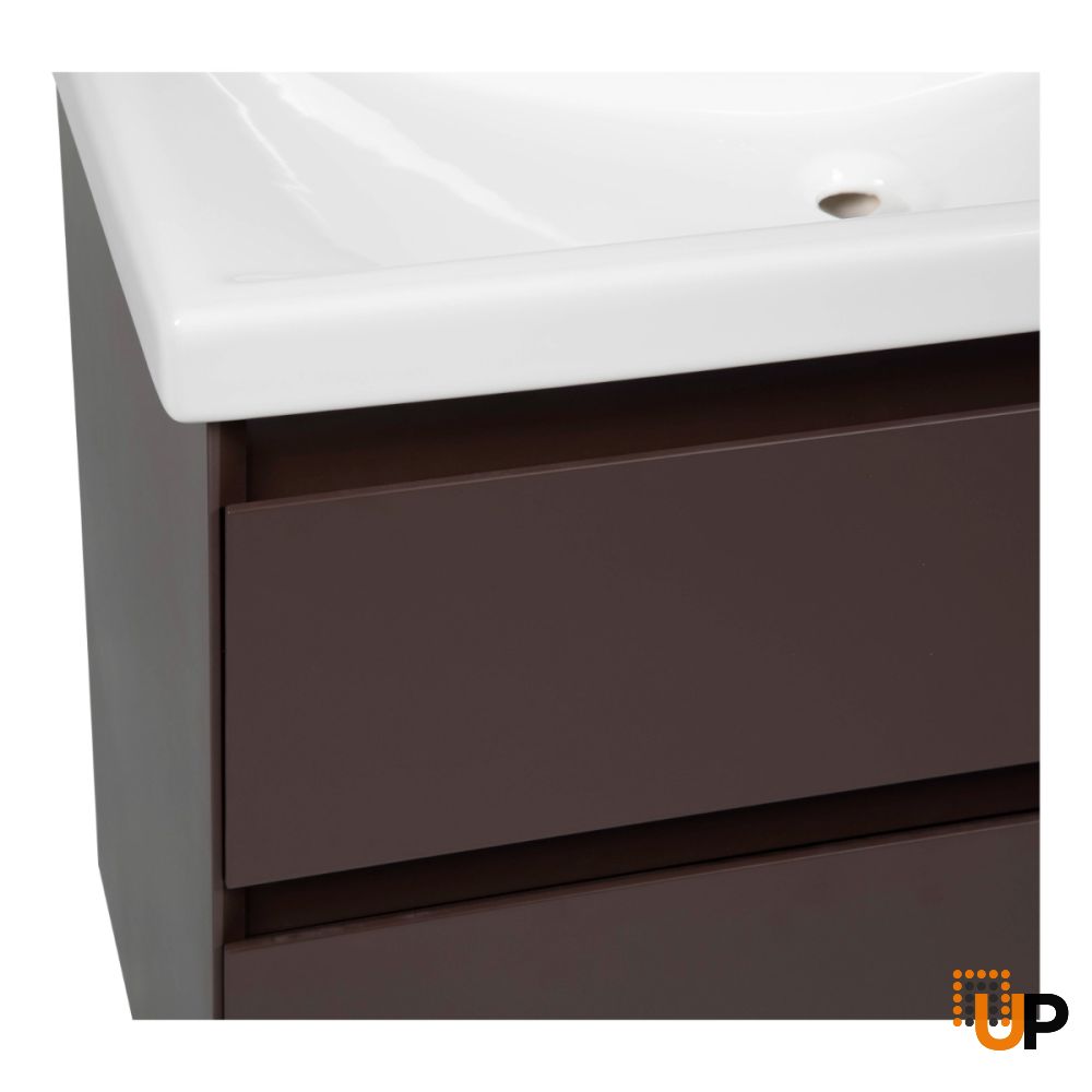 Modern Free standing Bathroom Vanity with Washbasin | Elit Brown Matte Collection | Non-Toxic Fire-Resistant MDF-24" | Buy Vanity Online