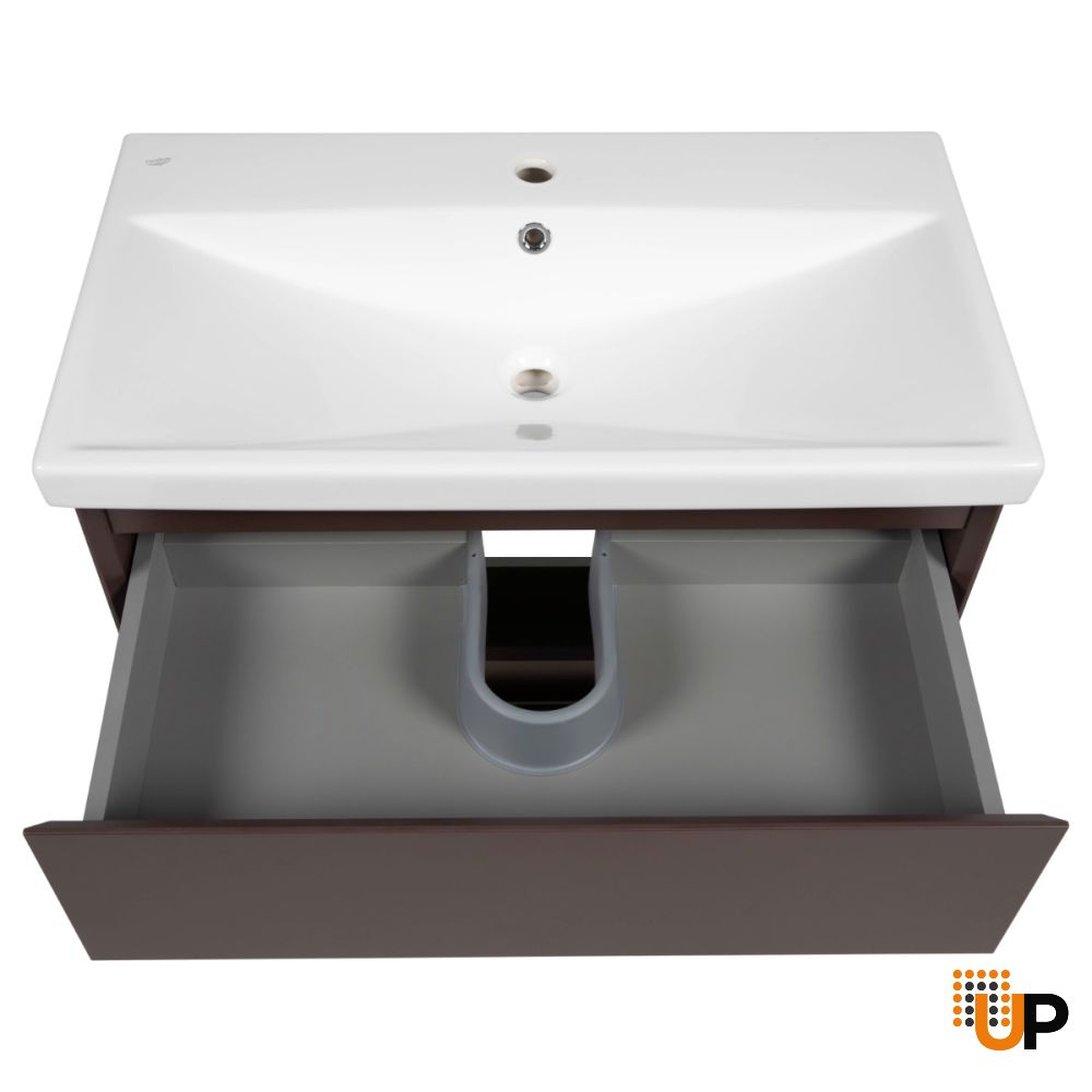 Modern Free standing Bathroom Vanity with Washbasin | Elit Brown Matte Collection | Non-Toxic Fire-Resistant MDF-24" | Buy Vanity Online
