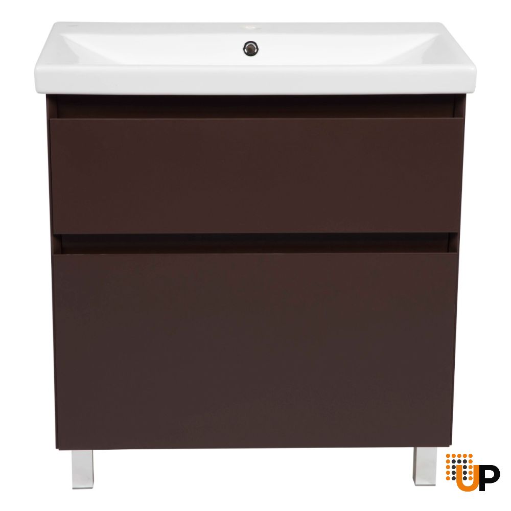 Modern Free standing Bathroom Vanity with Washbasin | Elit Brown Matte Collection | Non-Toxic Fire-Resistant MDF-24" | Buy Vanity Online