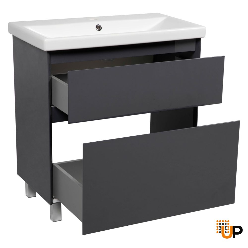 Modern Free standing Bathroom Vanity with Washbasin | Elit Brown Matte Collection | Non-Toxic Fire-Resistant MDF-24" | Buy Vanity Online