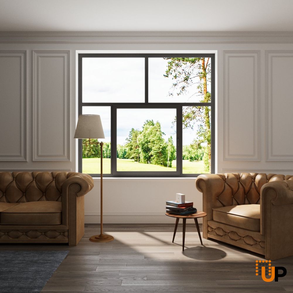 Five-Part Window Aluminum | Center Section Operable | Double Pane | Transparent Glass | Buy Windows Online