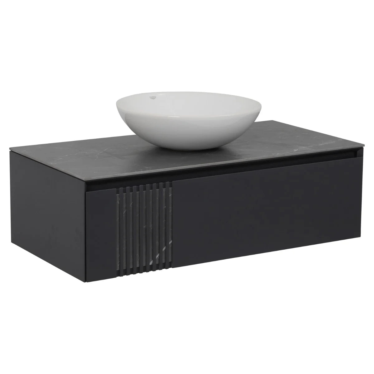 Modern Wall-Mount Bathroom Vanity with Washbasin | Manhattan Collection | Non-Toxic Fire-Resistant MDF