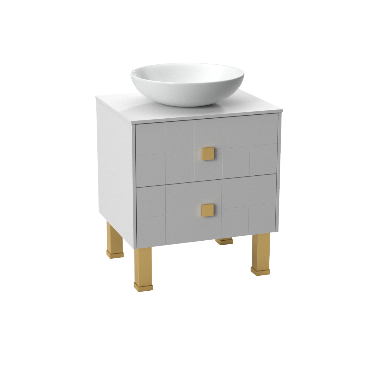 Modern Free Standing Bathroom Vanity with Washbasin | Dune White Matte Collection | Non-Toxic Fire-Resistant MDF | Buy Vanity Online