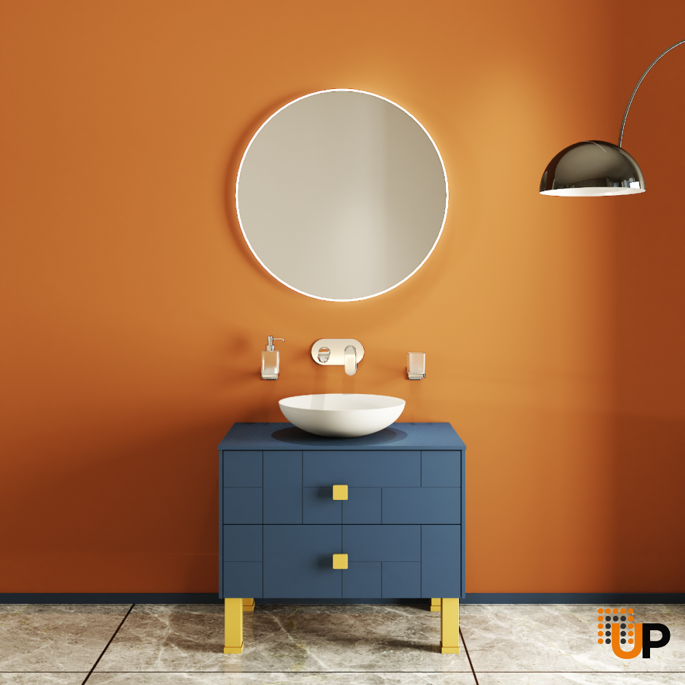Modern Free Standing Bathroom Vanity with Washbasin | Dune White Matte Collection | Non-Toxic Fire-Resistant MDF | Buy Vanity Online