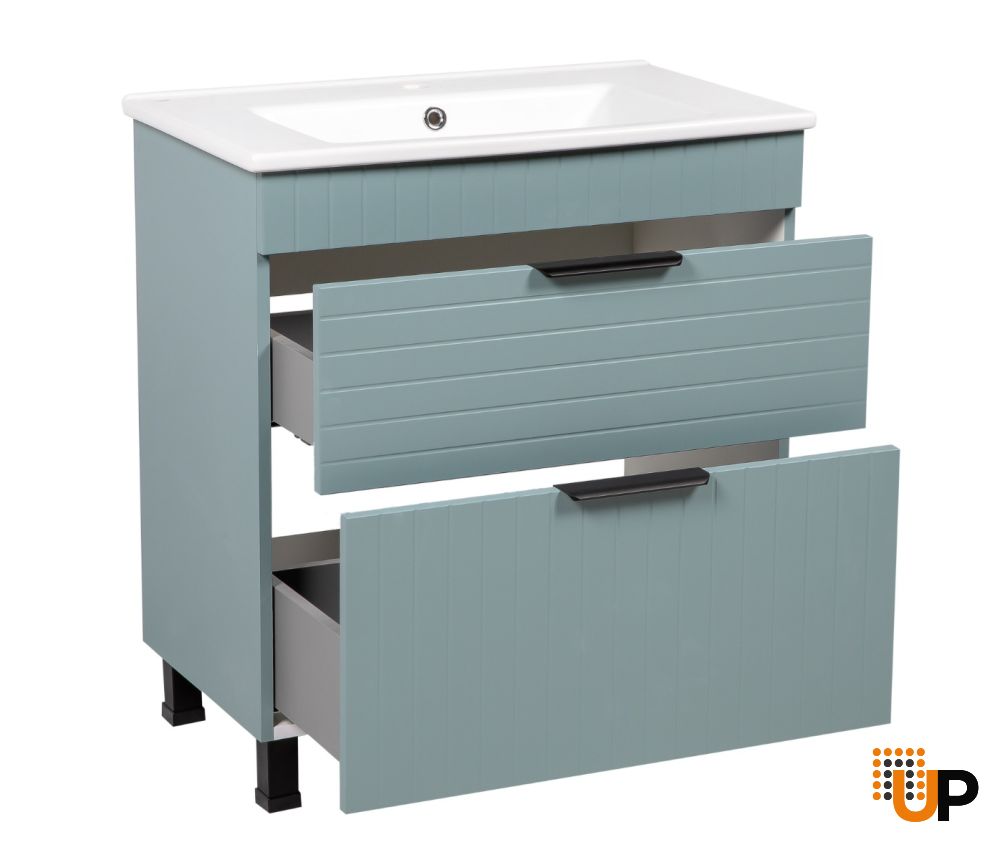 Modern Free Standing Bathroom Vanity with White Washbasin | Trevi Collection | Non-Toxic Fire-Resistant MDF | Buy Vanity Online