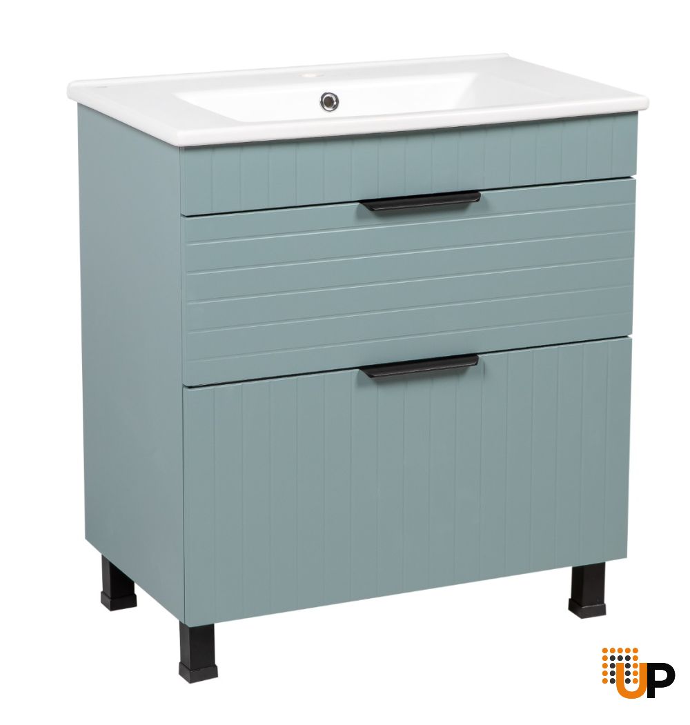 Modern Free Standing Bathroom Vanity with White Washbasin | Trevi Collection | Non-Toxic Fire-Resistant MDF | Buy Vanity Online