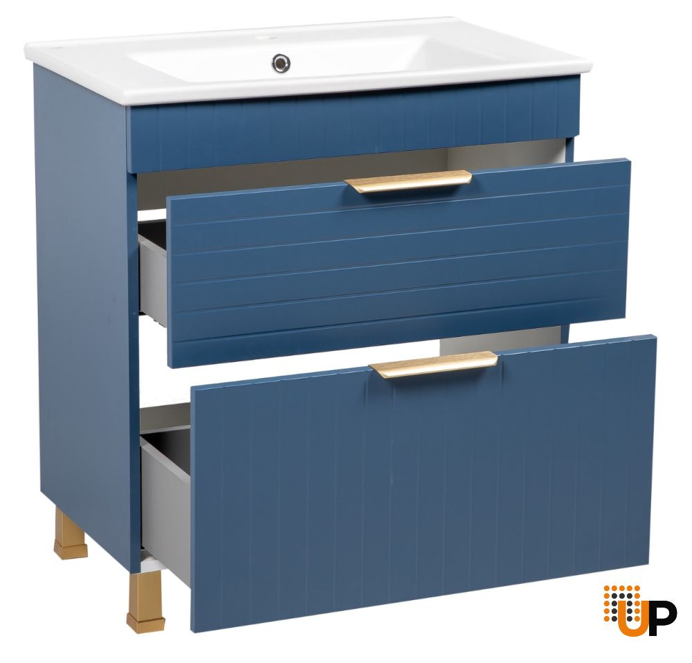 Modern Free Standing Bathroom Vanity with White Washbasin | Trevi Collection | Non-Toxic Fire-Resistant MDF | Buy Vanity Online