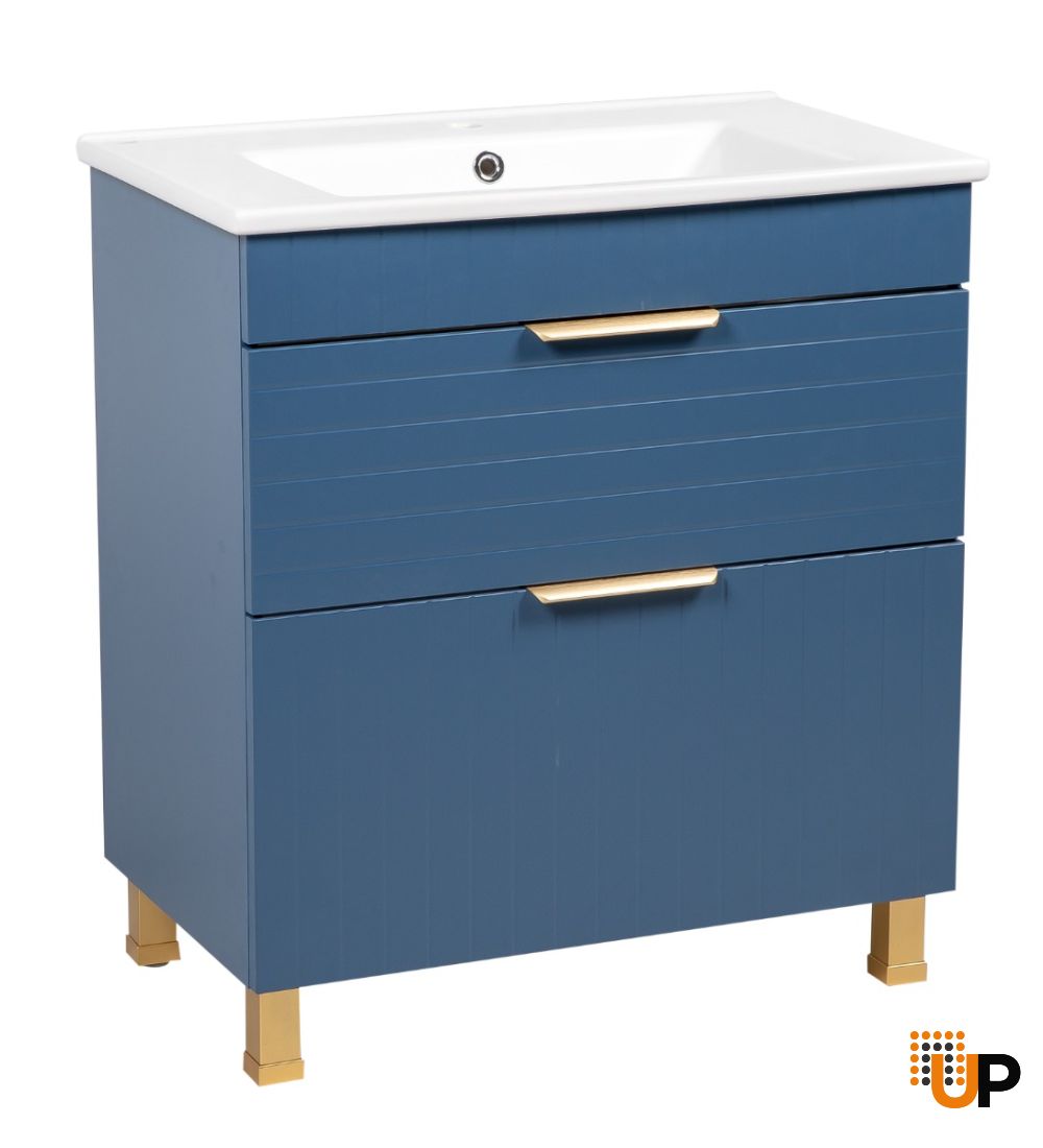 Modern Free Standing Bathroom Vanity with White Washbasin | Trevi Collection | Non-Toxic Fire-Resistant MDF | Buy Vanity Online