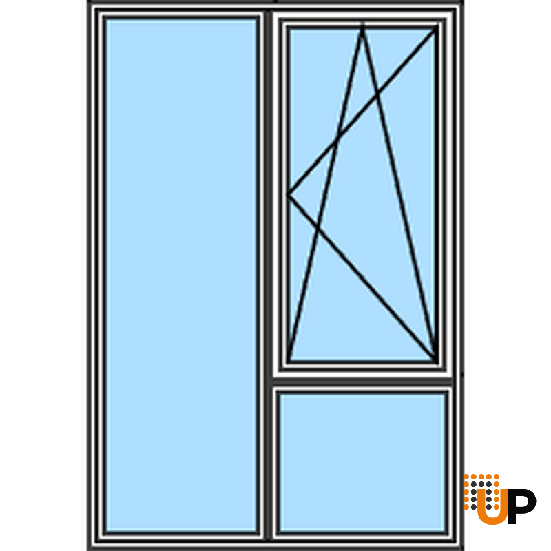Three-Part Window PVC | Upper Section Operable | Double Pane | Transparent Glass | Buy Windows Online