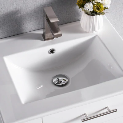 Bari Bathroom | 24" Bathroom Vanity Wall Mount Set (Right Side Shelf)