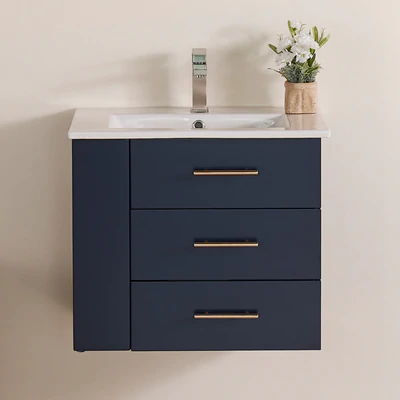 Bari Bathroom | 24" Bathroom Vanity Wall Mount Set (Right Side Shelf)