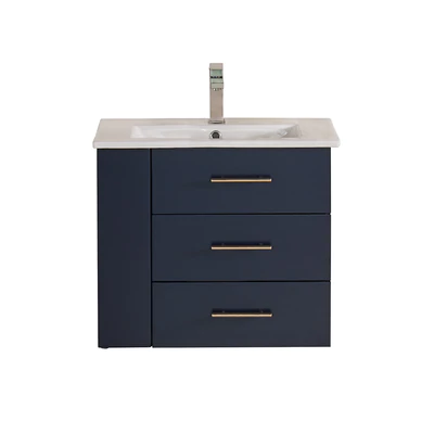 Bari Bathroom | 24" Bathroom Vanity Wall Mount Set (Right Side Shelf)