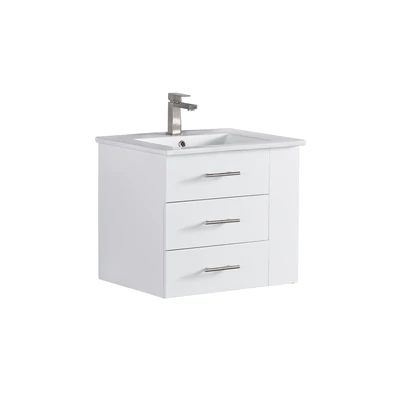 Bari Bathroom | 24" Bathroom Vanity Wall Mount Set (Right Side Shelf)
