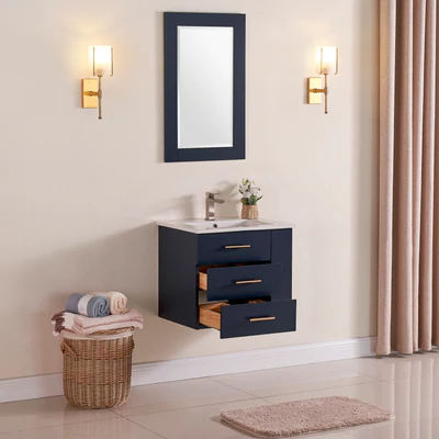 Bari Bathroom | 24" Bathroom Vanity Wall Mount Set (Right Side Shelf)