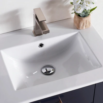 Bari Bathroom | 24" Bathroom Vanity Wall Mount Set (Right Side Shelf)