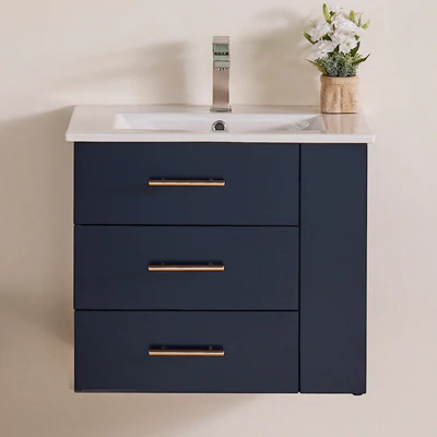 Bari Bathroom | 24" Bathroom Vanity Wall Mount Set (Right Side Shelf)