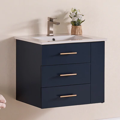 Bari Bathroom | 24" Bathroom Vanity Wall Mount Set (Right Side Shelf)
