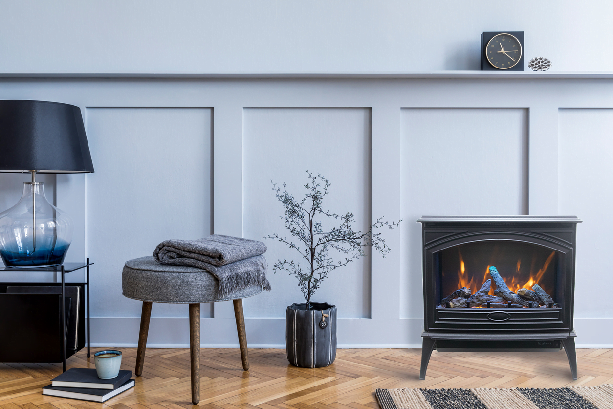 Cast Iron Freestand Electric Fireplace | Amantii | Indoor Fireplace