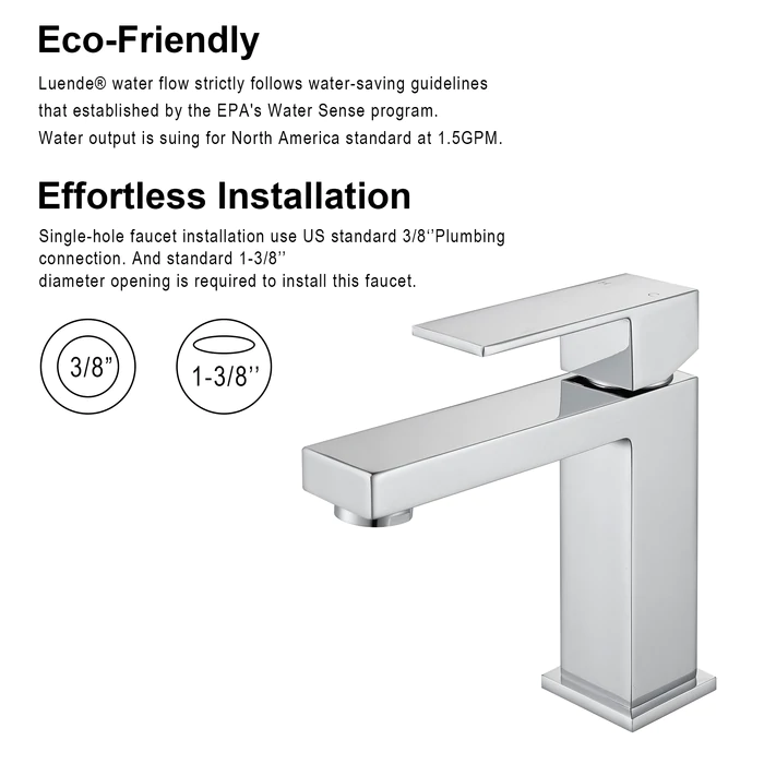 Bari Linear | Single Hole Bathroom Faucet