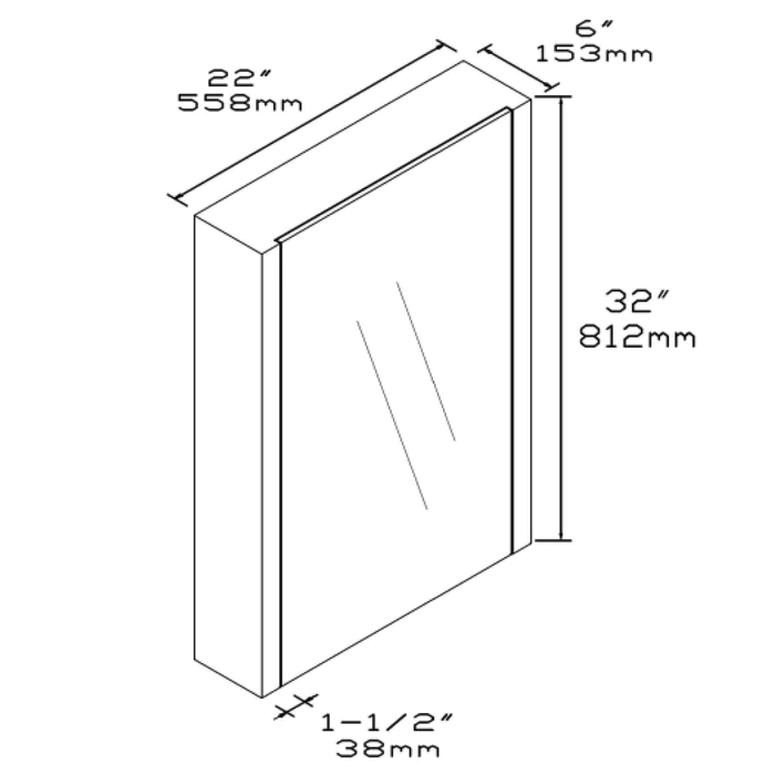 Bari Bathroom | Vanity Medicine Cabinet 22" 28" 34"