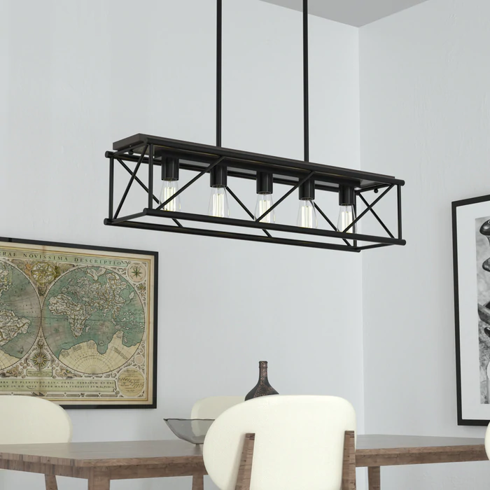 Bari Industrial | 5-Light Dimmable LED Pendant Light