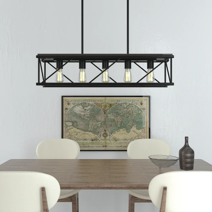 Bari Industrial | 5-Light Dimmable LED Pendant Light