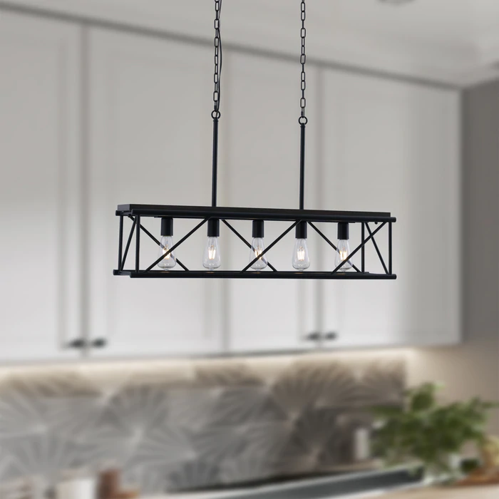 Bari Industrial | 5-Light Dimmable LED Pendant Light