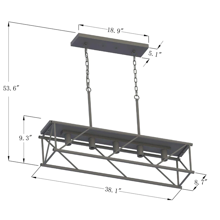 Bari Industrial | 5-Light Dimmable LED Pendant Light