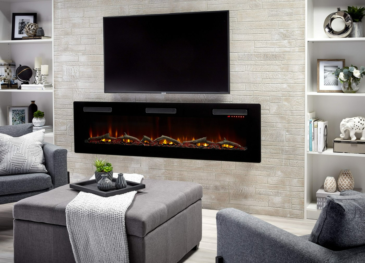 Wall/Built-In Linear Electric Fireplace | Dimplex - 72" Sierra