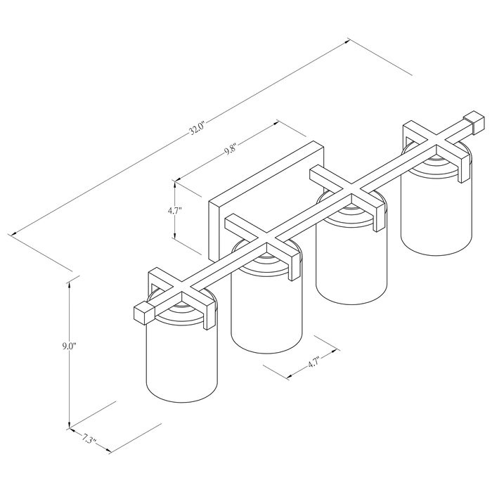 Bari Modern | 4-Light Dimmable Vanity Light