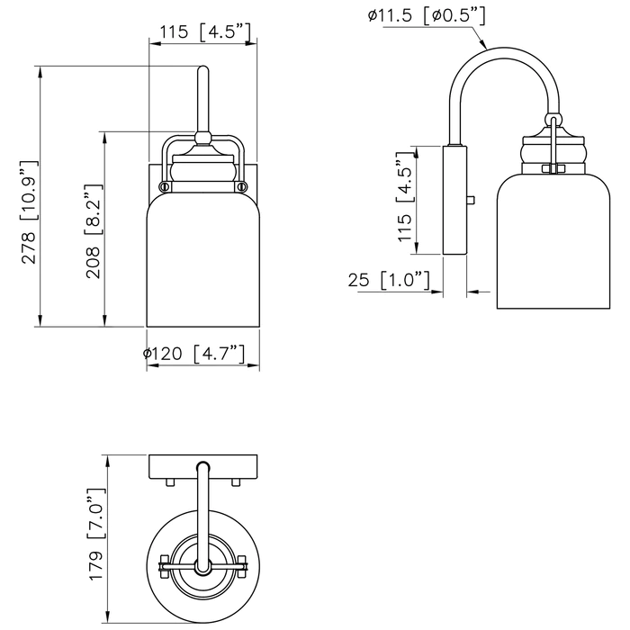 Bari Classic | 1-Light Dimmable LED Wall Sconce