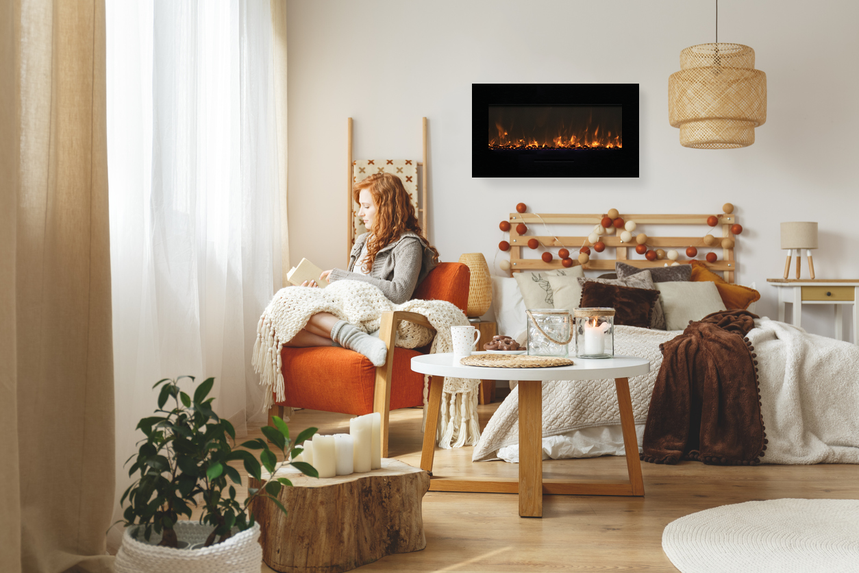 WM-FM-BG wall mount Electric Fireplace | Amantii | Buy Fireplaces Online