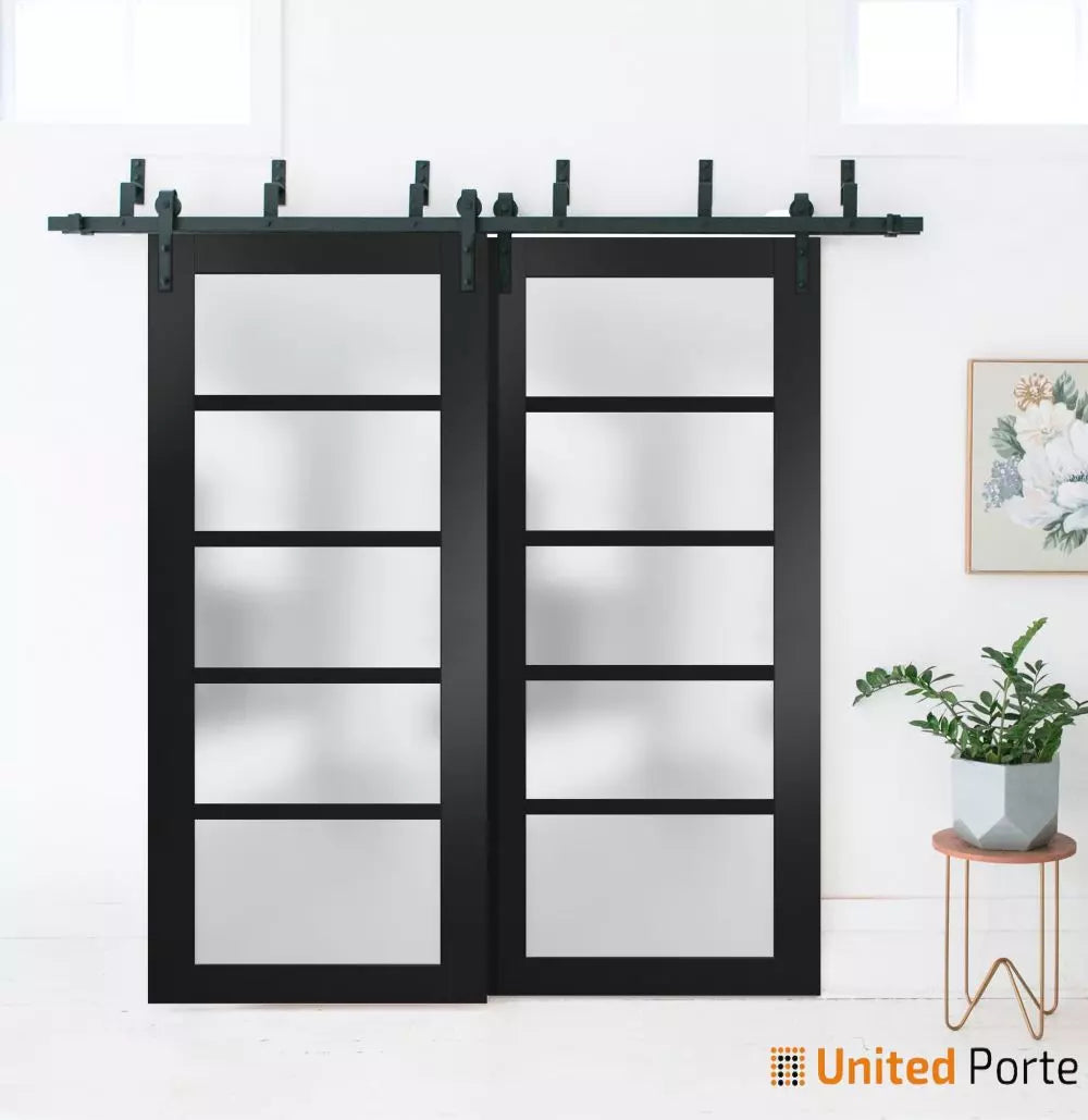 Barn Bypass Doors with Frosted Opaque Glass | Solid Panel Interior Doors | Buy Doors Online