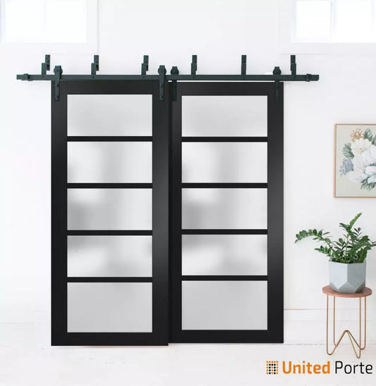 Barn Bypass Doors with Frosted Opaque Glass | Solid Panel Interior Doors | Buy Doors Online