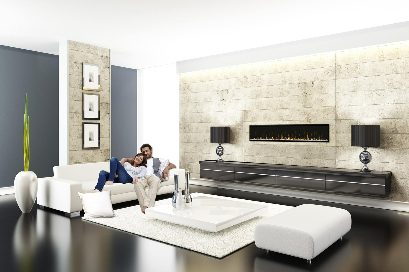 Built-in Linear Electric Fireplace | Dimplex - 74" IgniteXL