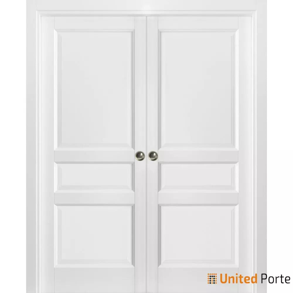 French Pocket Door with Decorative Panels | Solid Wood Interior Sliding Closet Sturdy Doors | Buy Doors Online