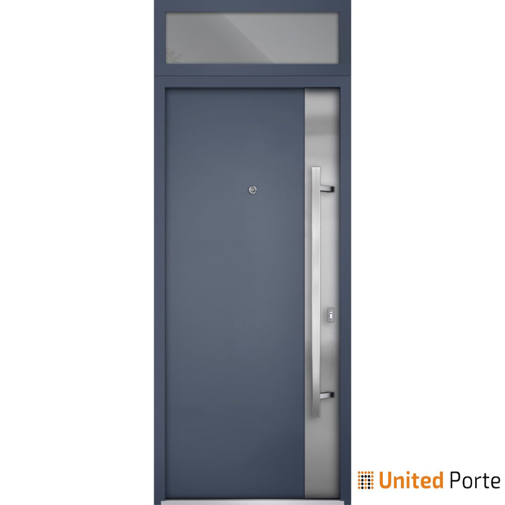 Front Exterior Prehung Steel Door | Stainless Inserts Single Modern Painted Door | Buy Doors Online