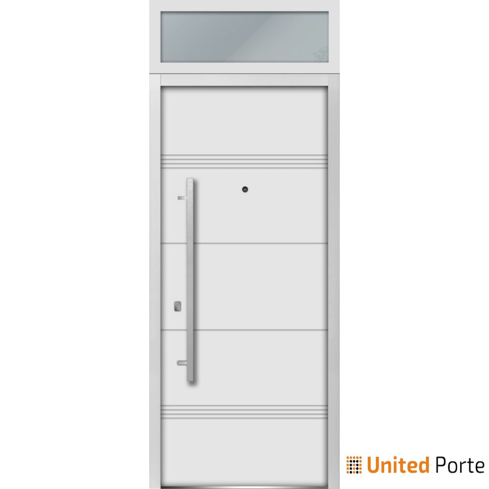 Front Exterior Prehung Steel Door | Stainless Inserts Single Modern Painted Door | Buy Doors Online