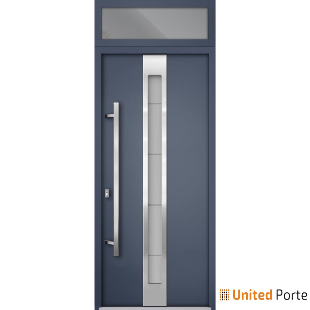 Front Exterior Prehung Steel Door | Stainless Inserts Single Modern Painted Door | Buy Doors Online