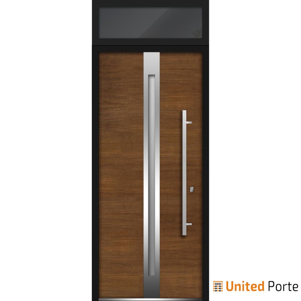 Front Exterior Prehung Steel Door | Stainless Inserts Single Modern Painted Door | Buy Doors Online